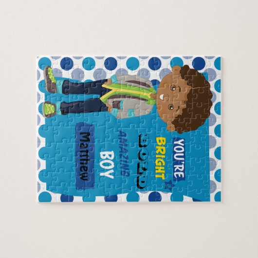 Amazing Multicultural Boy Jigzaag Puzzle Legpuzzel (Horizontaal)