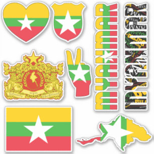 Amazing Myanmar Shapes National Symbols Sticker