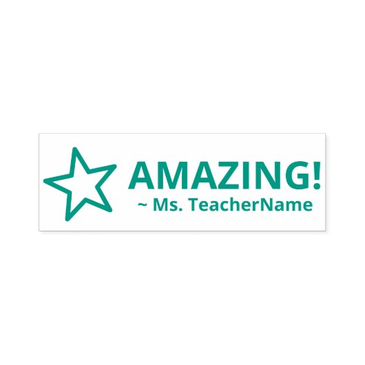"AMAZING!" + Naam van de Aangepaste Instructeur Zelfinktende Stempel (Design)