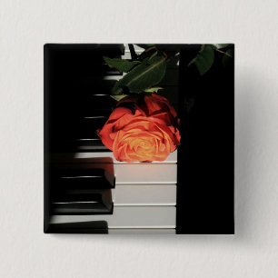 Amazing Piano Artwork Vierkante Button 5,1 Cm