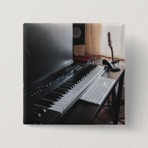 Amazing Piano Vierkante Button 5,1 Cm