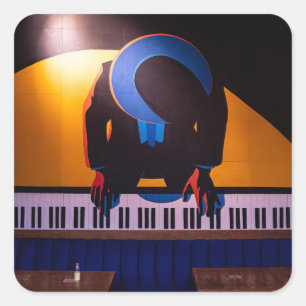 Amazing Piano Vierkante Sticker