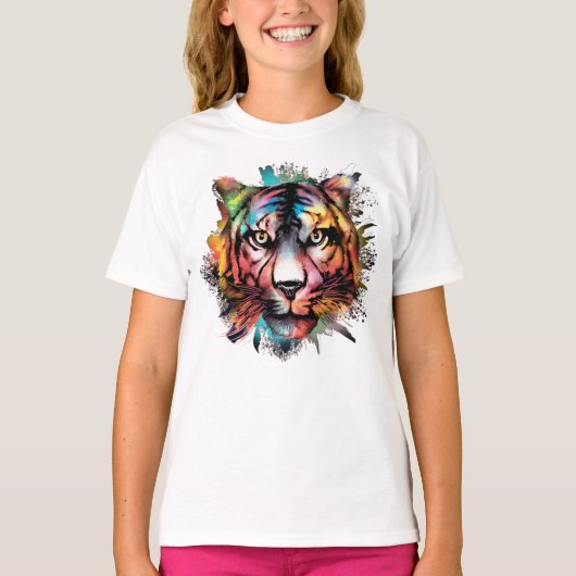 Amazing realistic portrait of a beautiful tiger t-shirt (Voorkant)
