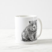 Amazing realistic wombat in pencil drawing style koffiemok (Voorkant rechts)