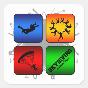 Amazing Skydiving Urban Style Vierkante Sticker