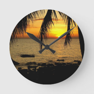 Amazing Sunset aan het strand Ronde Klok