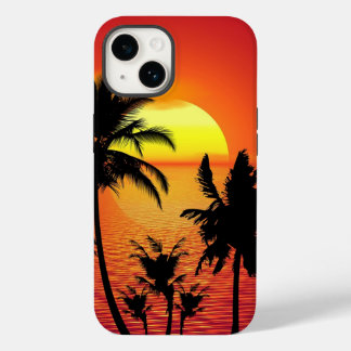 Amazing sunset with palms on tropical beach Case-Mate iPhone 14 hoesje
