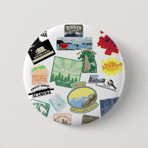 Amazing Travel Collage Ronde Button 5,7 Cm