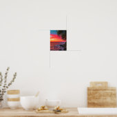 Amazing Tropical Ocean Palm Sunset Dream Poster (Keuken)