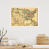 Amazing US America Map 1839 Poster (Keuken)