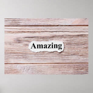 AMAZING VAN het woord op papier. Woorden AM Poster