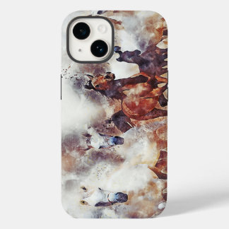 Amazing white and bay horses in a gallop Case-Mate iPhone 14 hoesje