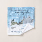 Amazing Wolves Typografie | Gepersonaliseerd Bad Handdoek (Wasdoekje)