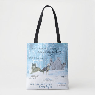 Amazing Wolves Typografie   Gepersonaliseerd Tote Bag