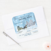 Amazing Wolves Typografie | Gepersonaliseerd Vierkante Sticker (Envelop)