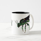 Amazon Metallic Green Bee Tweekleurige Koffiemok (Voorkant rechts)