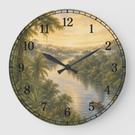 Amazon Rainforest Wall Clock — Nature-Inspired Des Grote Klok