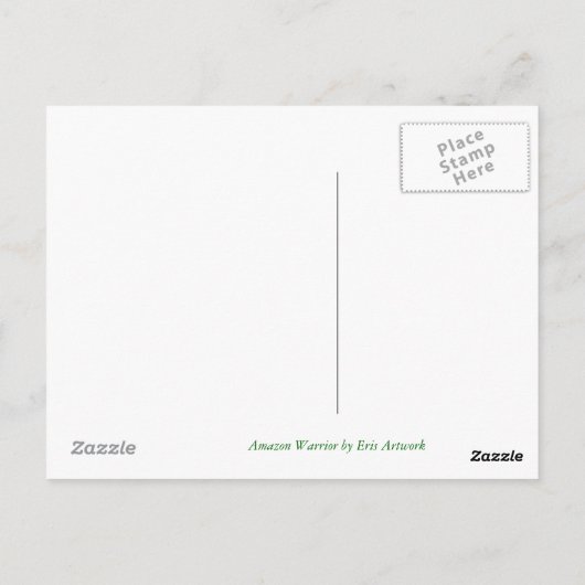 Amazon Warrior (face) - Carte postale vierge (Dos)