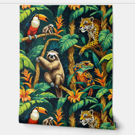 Amazone-regenwoudwezens pellen en plakken behang