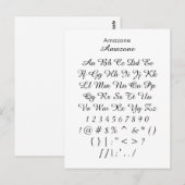 Amazone - Zazzle-lettertypemonsteringsblad Briefkaart (Voorkant / Achterkant)