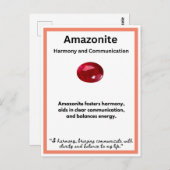 Amazonite Crystal stone betekenis kaart (Voorkant / Achterkant)