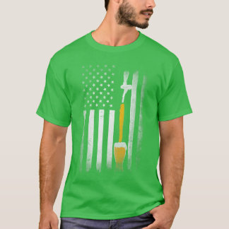Ambachtelijk bier brouwen USA US Amerikaanse vlag  T-shirt
