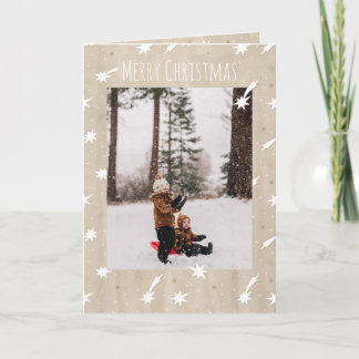 Ambachtelijk knutselpapier Kerstster Foto Feestdagen Kaart