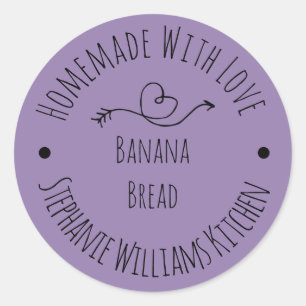 Ambachtelijk met Liefde Lavendel Bakkerijproduct Ronde Sticker