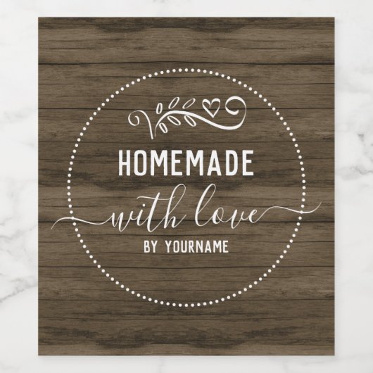 Ambachtelijk met liefde rustiek wijn etiket (Enkel label)