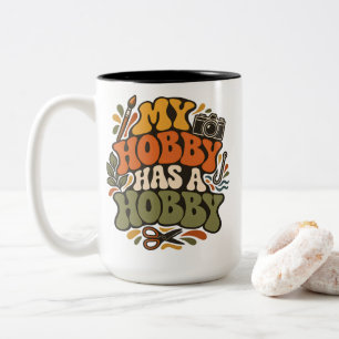 Ambachtelijk Mijn Hobby Heeft Een Hobby Retro Crea Tweekleurige Koffiemok