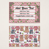 Ambachtelijk / Ontwerper / naaister Kaart / Label (Voorkant /achterkant)