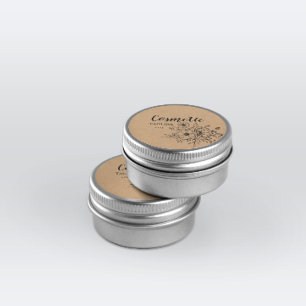 Ambachtelijk papier Bloemig cosmetisch product Ronde Sticker