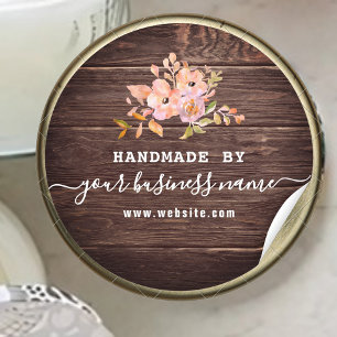 Ambachtelijk Product Vintage Bloem Rustiek Hout Kl Ronde Sticker