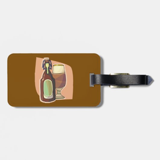 Ambachtelijke bierfles en glazen rustieke brouweri bagagelabel (Achterkant horizontaal)