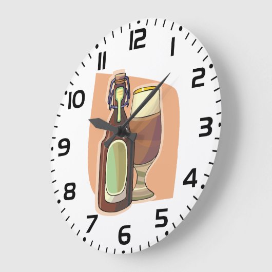 Ambachtelijke bierfles en glazen rustieke brouweri grote klok (Hoek)