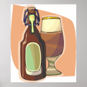 Ambachtelijke bierfles en glazen rustieke brouweri poster (Voorkant)