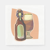 Ambachtelijke bierfles en glazen rustieke brouweri servet (Voorkant)