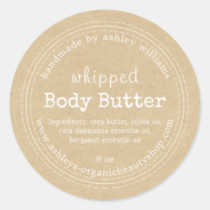 Ambachtelijke Body Butter Biologisch Bedrijf Kraft Ronde Sticker