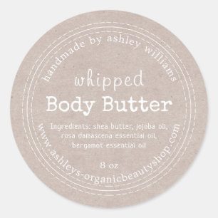 Ambachtelijke Body Butter Biologisch Bedrijf Kraft Ronde Sticker