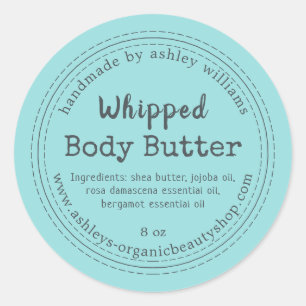 Ambachtelijke Body Butter Blauw Biologisch Zakelij Ronde Sticker