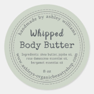 Ambachtelijke Body Butter Groen Biologisch Zakelij Ronde Sticker