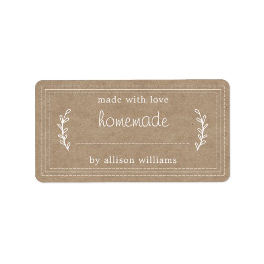 Ambachtelijke Gebakken Waren Ingemaakt Fruit Krach Etiket (Voorkant)