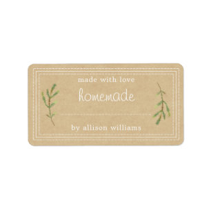 Ambachtelijke Gebakken Waren Jam Blik Kraft Papier Etiket