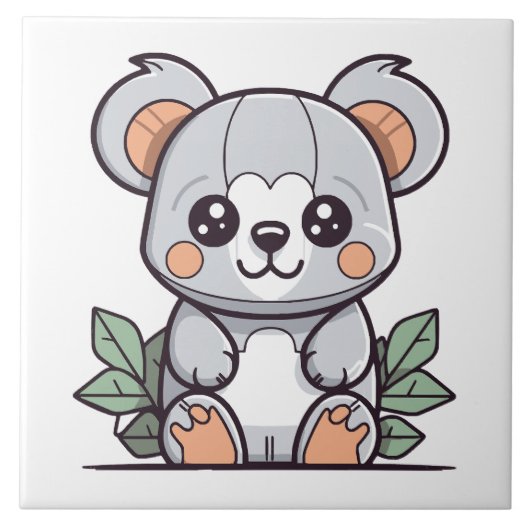 Ambachtelijke Kawaii Magische Koala Vector Tegeltje (Voorkant)