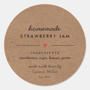 Ambachtelijke Kraft papieren Jam Pot Ronde Sticker