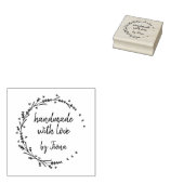 Ambachtelijke lavender harten krans 	rubberstempel (Gestempeld)