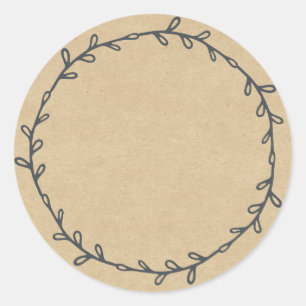 Ambachtelijke zelfgemaakte jam inmaken kraftpapier ronde sticker