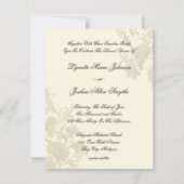 Ambassade Floral Ecru Creme Wedding Invitations (Devant)