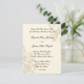 Ambassade Floral Ecru Creme Wedding Invitations (Debout devant)