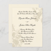 Ambassade Floral Ecru Creme Wedding Invitations (Devant / Derrière)